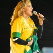 Madonna with shirt and Brazilian flag