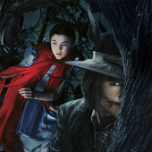 Johnny Depp & Lilla Crawford as \"The Wolf & Little Red\"