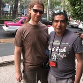 Aphex Twin with a fan in Mexico