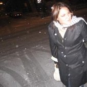 alexa, pensive in snow