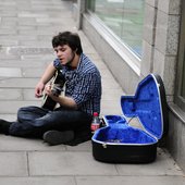 Me busking in Aberdeen.