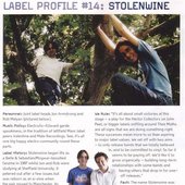 Magazine article about one of Thee Moths' labels