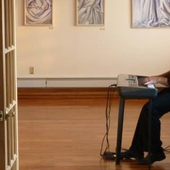 Stan Stewart at the "Painting Piano" art opening