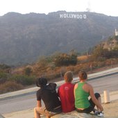 enjoying the hollywood sign