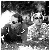 Smoking Johan (from left) & Lars in Double Park CA 1996