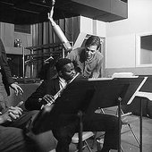 Leo Wright with Tom Jobim recording \"Favela\" in 1963