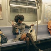 20XII on the subway from a fashion show