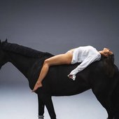 Lena with black horse