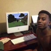 lil bruh playin minecraft
