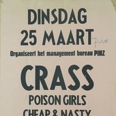 Crass, Poison Girls, Cheap'n'Nasty concert, 25 March 2020