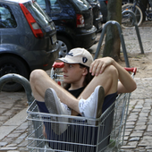 fed in a shopping cart!