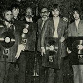 IB at the award ceremony in honor of the sale of 1,000,000 records 'In-A-Gadda-Da-Vida'