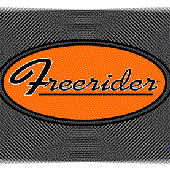 FREERIDER (USA) logo - orange on chrome