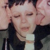 Alice Glass in 2005 with her ex-bandmates from Fetus Fatale