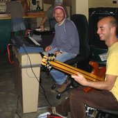 Jack Casey on bass & Adam Goodman on Keys. Playback gig in Cape Town