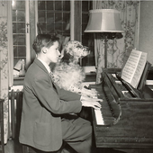 Young Gould with Dog