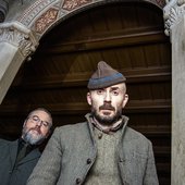 Stephen Thrower and Ossian Brown at the Kunstquartier Bethanien in Berlin (2014), photograph taken by Karsten Wolniak