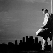 The rapper MC Breeze posing for his album cover "The Young Son Of No One" in 1989
