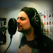 Alex at the recording sessions for Live on!