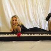 piano and rose