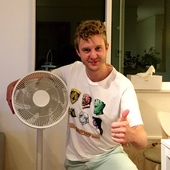 Ludvig with his fan