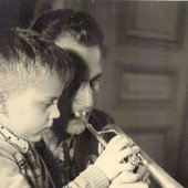 Patrick and his father Boris, 1948