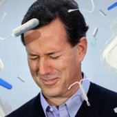 Rick Santorum overwhelmed by feminine products