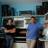 SOMNIUM plane music posing with their equipment