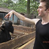 Ade with a goat in China, 2010