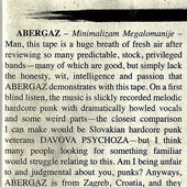 Abergaz - Minimalizam Megalomanije 'Record of the week' review from Maximum Rocknroll, December 2012