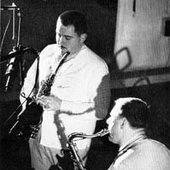 Graham and Don Rendell at the Star Sound studio, London - August 29, 1961.     Photo: Alan Clifton