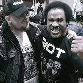 Joel with the vocalist of Hirax