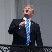 Donald Watching Solar Eclipse, April 8th, 2024
