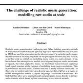 The challenge of realistic music generation