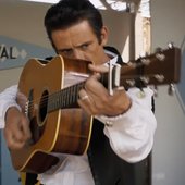 Boyd Holbrook as Johnny Cash in the upcoming Bob Dylan biopic, “A Complete Unknown”