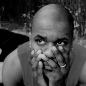 Sunspot Jonz posing for his album cover "Fallen Angelz" in 2002