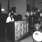 Nate Morgan on piano in the pan african peoples arkestra 