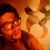 Behind the lamp