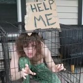 Nate420 in his dogs cage having a breakdown