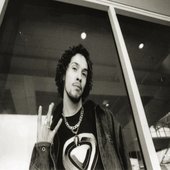Moka Only posing for his album cover "The Quick Hits" in 2001