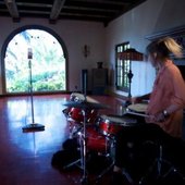 Trixie on drums