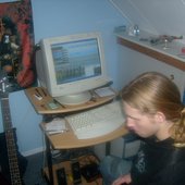 Joachim recording about to nail some riffs.