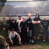 A rare, unmasked photo of Slipknot taken from Ozzfest 1998.