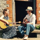 Beccy & Jacob at the farmhouse