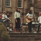 Stone Angel at Culford, September 1985 | Joan Saul, Michael Wakelin, Carole Irwin, Ken Saul, Dave Felmingham (photo: Chris Palmer)