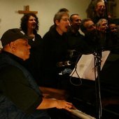 LD Frazier during the recording session at Str Luke's Church, Sevenoaks, England