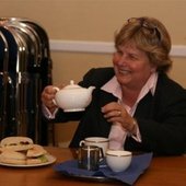 Sandi Toksvig with tea.