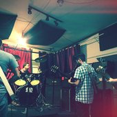 In the studio.