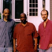 Federico Ughi with William Parker and Daniel Carter while recording in New York in 2006