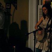 Layne Guyer on the banjo